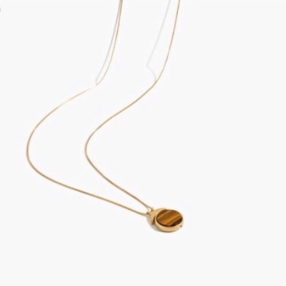 madewell tiger eye pendant necklace